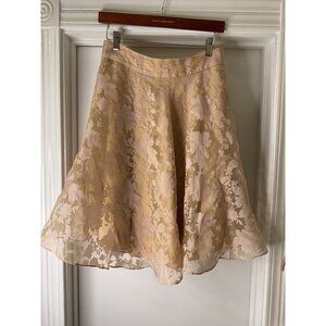 Reiss Elsa Floral Embroidered Skirt Beige Blush UK 10 / US 6 / EU 38 Polyester B